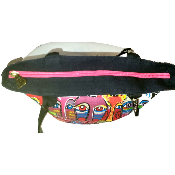 LAUREL BURCH Colorful Cat Print Canvas Shoulder Bag NWT Beaded Crazy Cat Lady - Picture 4 of 12